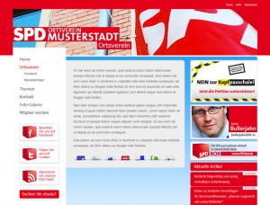 Screenshot Musterseite SPDBOX-Homepagepaket